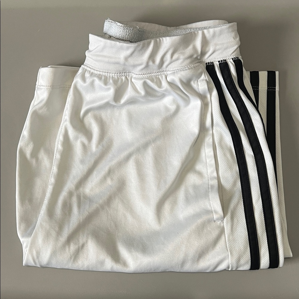Adidas White/Black Athletic Shorts Size Medium